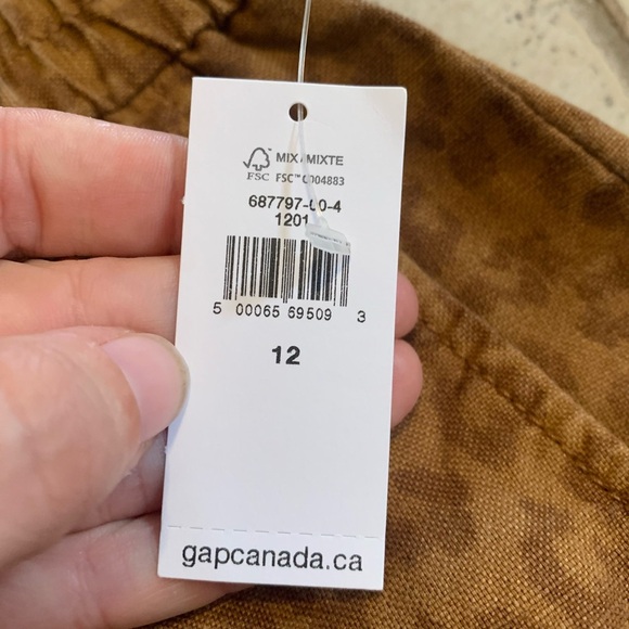 NWT Gap Khakis Brown Leopard Print High Rise Elastic Waist Shorts Size 12 - Picture 3 of 6